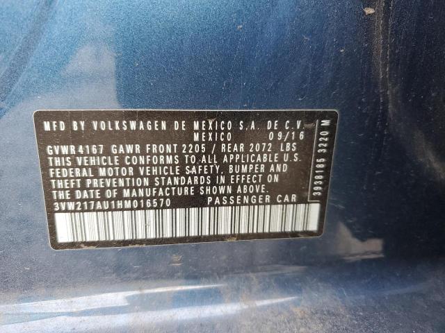 Photo 14 from auction – 2017 VOLKSWAGEN GOLF S with VIN 3VW217AU1HM016570