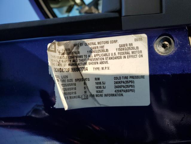 Photo 14 from auction – 2006 CHEVROLET EQUINOX LT with VIN 2CNDL73F066047784