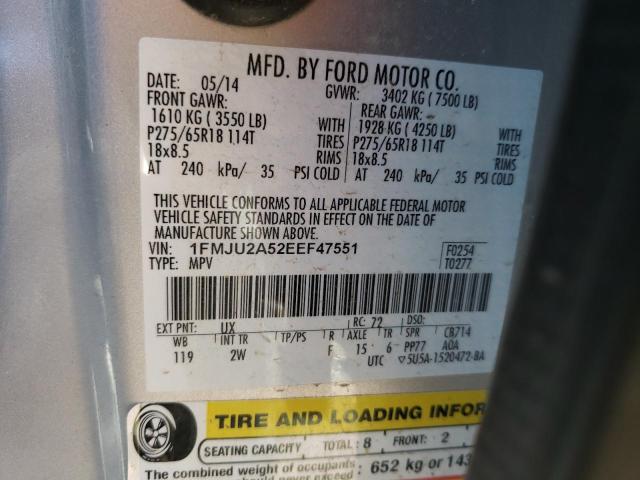 Photo 14 from auction – 2014 FORD EXPEDITION with VIN 1FMJU2A52EEF47551