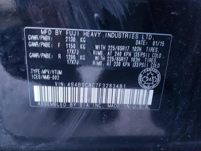 Photo 14 from auction – 2015 SUBARU OUTBACK 2. with VIN 4S4BSCAC7F3283481