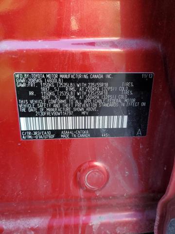 Photo 14 from auction – 2013 TOYOTA RAV4 LIMIT with VIN 2T3DFREV9DW114797
