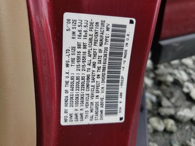 Photo 14 from auction – 2006 HONDA CR-V EX with VIN SHSRD78816U436700