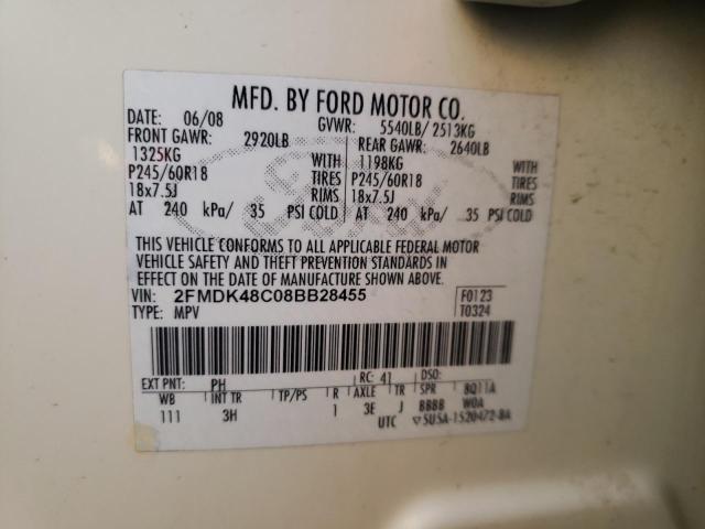 Photo 14 from auction – 2008 FORD EDGE SEL with VIN 2FMDK48C08BB28455