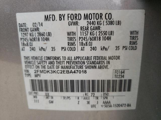 Photo 14 from auction – 2014 FORD EDGE LIMIT with VIN 2FMDK3KC2EBA47018