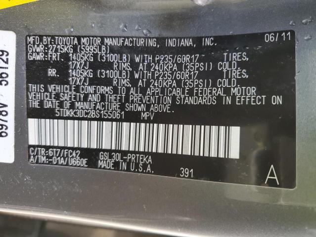 Photo 14 from auction – 2011 TOYOTA SIENNA LE with VIN 5TDKK3DC2BS155061