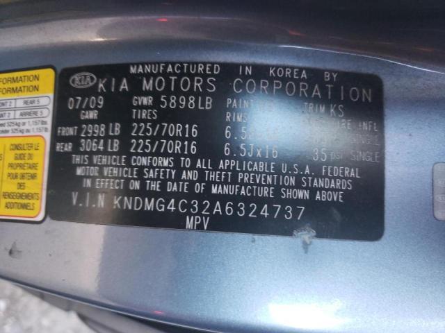Photo 14 from auction – 2010 KIA SEDONA LX with VIN KNDMG4C32A6324737