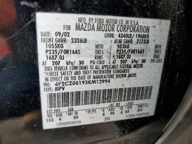 Photo 14 from auction – 2003 MAZDA TRIBUTE ES with VIN 4F2CZ06193KM12994