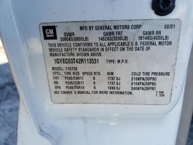 Photo 14 from auction – 2002 CADILLAC ESCALADE L with VIN 1GYEC63T42R113531