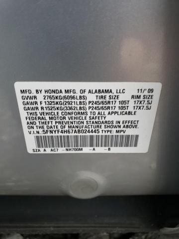 Photo 14 from auction – 2010 HONDA PILOT EXL with VIN 5FNYF4H67AB024445