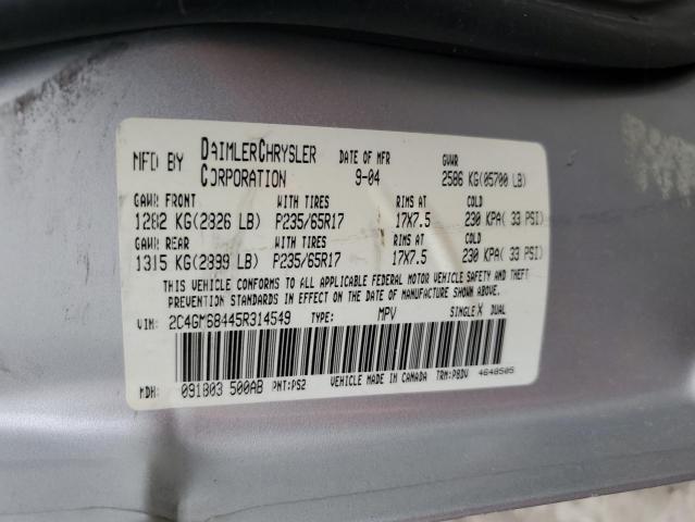 Photo 14 from auction – 2005 CHRYSLER PACIFICA T with VIN 2C4GM68445R314549