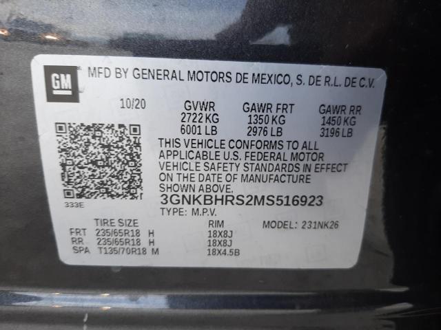Photo 14 from auction – 2021 CHEVROLET BLAZER 2LT with VIN 3GNKBHRS2MS516923