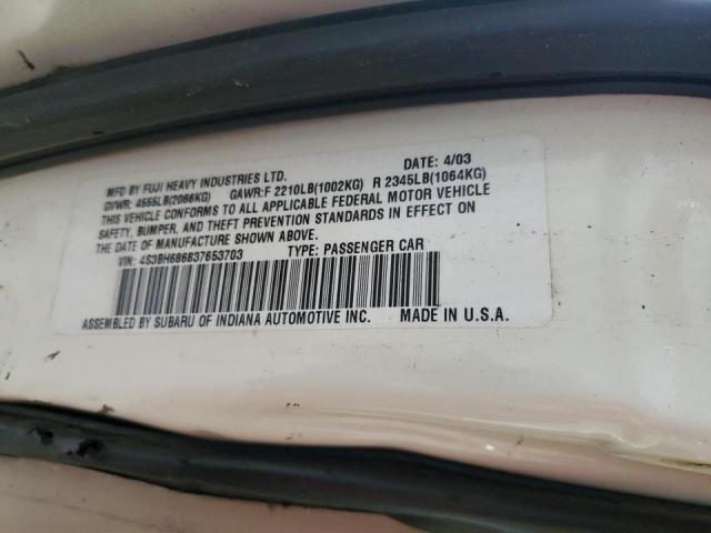 Photo 10 from auction – 2003 SUBARU LEGACY OUT with VIN 4S3BH686837653703