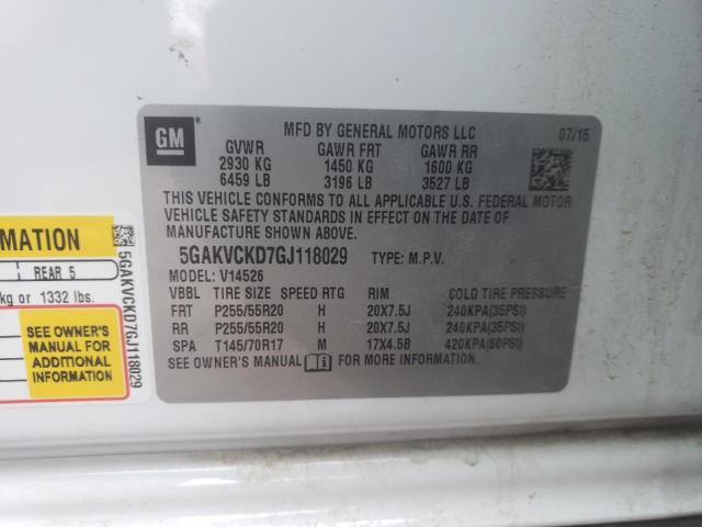 Photo 14 from auction – 2016 BUICK ENCLAVE with VIN 5GAKVCKD7GJ118029