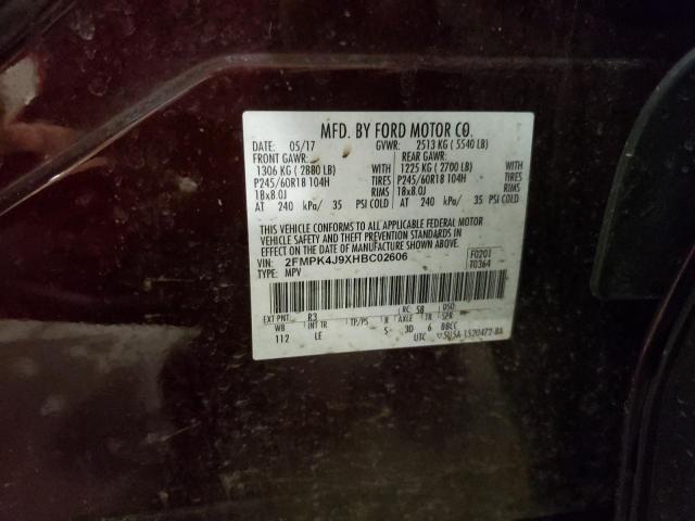 Photo 14 from auction – 2017 FORD EDGE SEL with VIN 2FMPK4J9XHBC02606