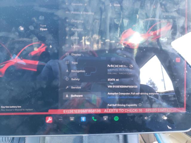 Photo 9 from auction – 2021 TESLA MODEL 3 with VIN 5YJ3E1EB9MF858136
