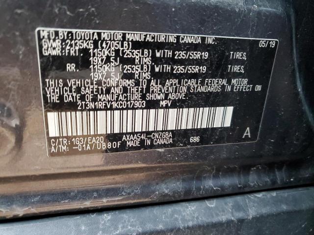 Photo 14 from auction – 2019 TOYOTA RAV4 LIMIT with VIN 2T3N1RFV1KC017903