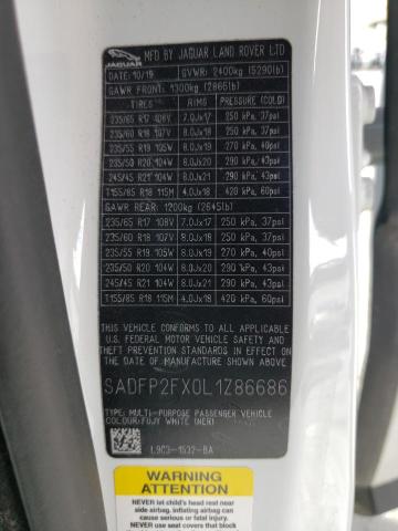 Photo 14 from auction – 2020 JAGUAR E-PACE SE with VIN SADFP2FX0L1Z86686