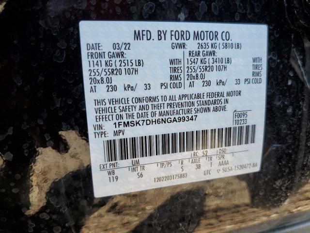 Photo 14 from auction – 2022 FORD EXPLORER X with VIN 1FMSK7DH6NGA99347