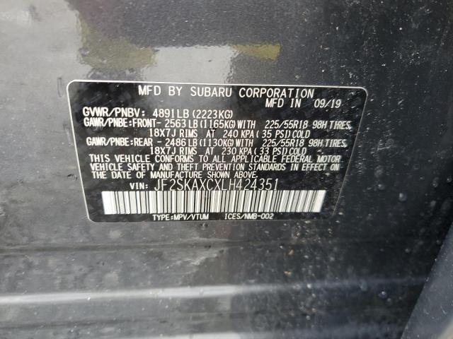 Photo 14 from auction – 2020 SUBARU FORESTER T with VIN JF2SKAXCXLH424351