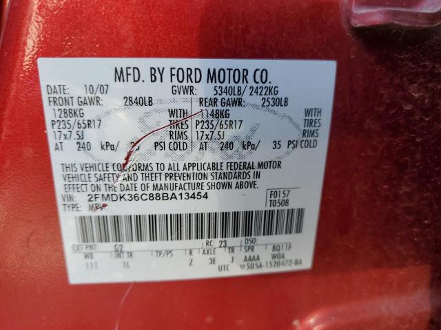 Photo 14 from auction – 2008 FORD EDGE SE with VIN 2FMDK36C88BA13454