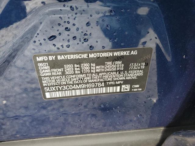 Photo 14 from auction – 2021 BMW X3 SDRIVE3 with VIN 5UXTY3C04M9H69784