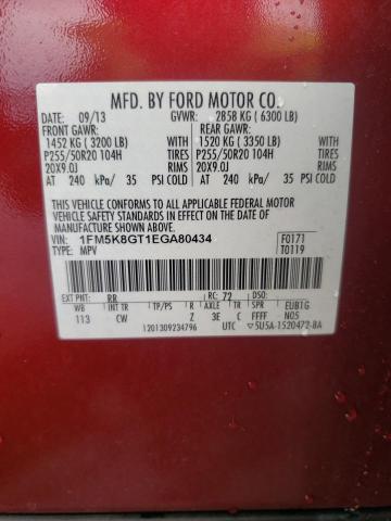 Photo 14 from auction – 2014 FORD EXPLORER S with VIN 1FM5K8GT1EGA80434