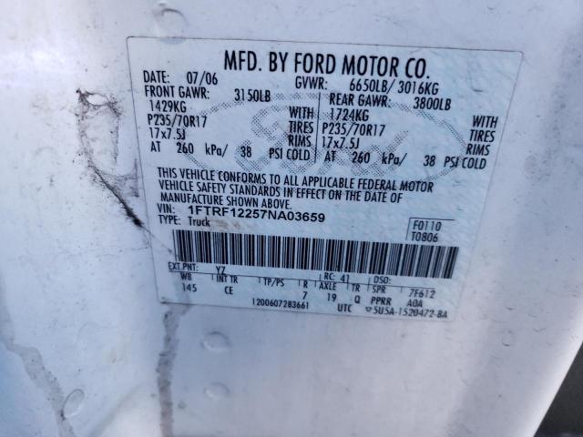 Photo 10 from auction – 2007 FORD F150 with VIN 1FTRF12257NA03659
