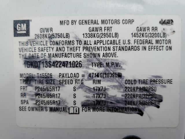 Photo 14 from auction – 2007 GMC ENVOY DENA with VIN 1GKES63M772153754