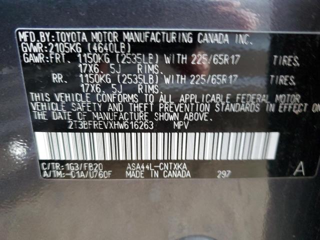 Photo 14 from auction – 2017 TOYOTA RAV4 LE with VIN 2T3BFREVXHW616263