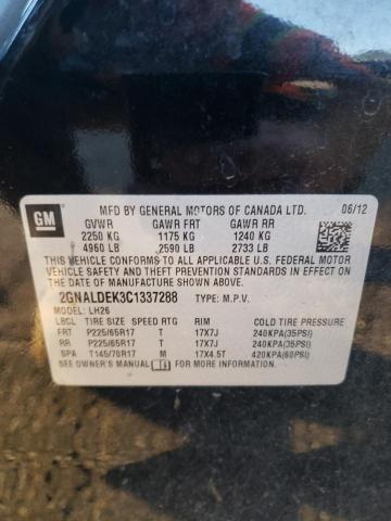 Photo 14 from auction – 2012 CHEVROLET EQUINOX LT with VIN 2GNALDEK3C1337288