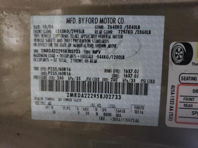 Photo 14 from auction – 2005 MERCURY MONTEREY L with VIN 2MRDA22295BJ02733