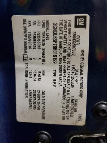 Photo 14 from auction – 2006 CHEVROLET EQUINOX LT with VIN 2CNDL63F766016199