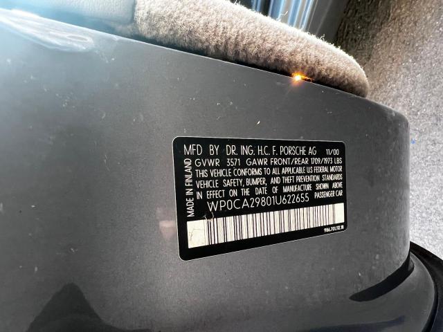 Photo 10 from auction – 2001 PORSCHE BOXSTER with VIN WP0CA29801U622655