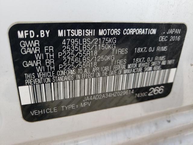Photo 14 from auction – 2017 MITSUBISHI OUTLANDER with VIN JA4AD2A34HZ029614