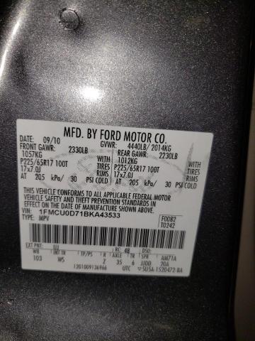Photo 14 from auction – 2011 FORD ESCAPE XLT with VIN 1FMCU0D71BKA43533