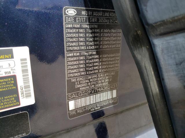 Photo 14 from auction – 2017 LAND ROVER RANGE ROVE with VIN SALGS2FV7HA362431