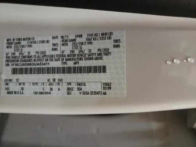 Zdjęcie 10 z aukcji – 2016 FORD ESCAPE SE z VIN 1FMCU9G98GUA53411