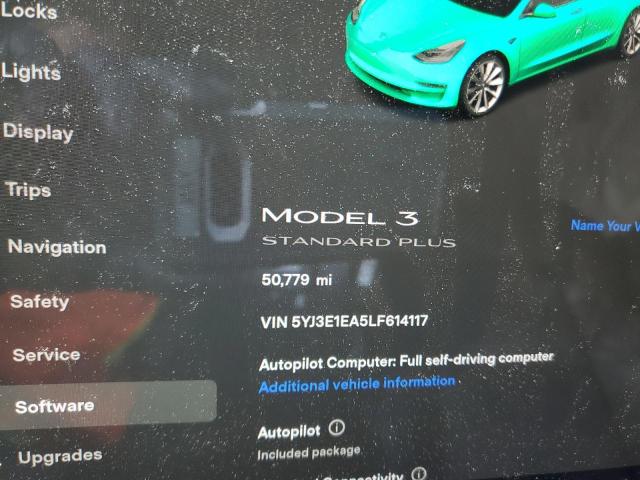 Photo 9 from auction – 2020 TESLA MODEL 3 with VIN 5YJ3E1EA5LF614117