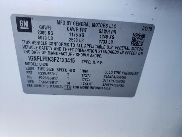 Photo 14 from auction – 2015 CHEVROLET EQUINOX LT with VIN 1GNFLFEK3FZ123415