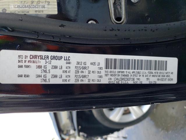 Photo 14 from auction – 2012 JEEP COMPASS SP with VIN 1C4NJCBA5CD637196