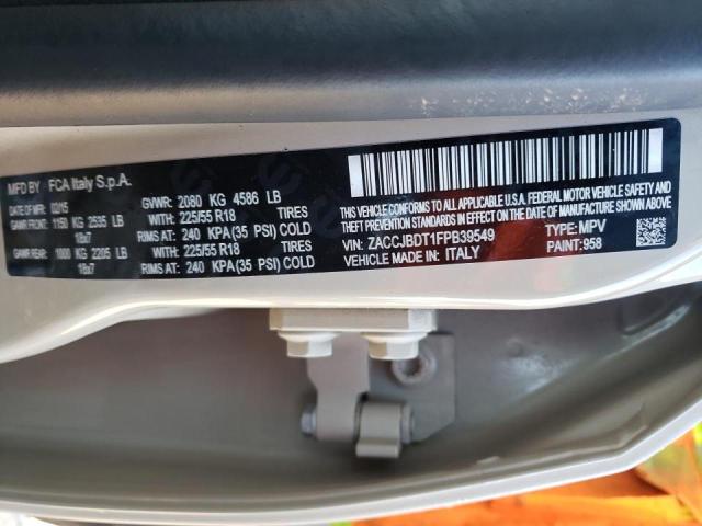 Photo 14 from auction – 2015 JEEP RENEGADE L with VIN ZACCJBDT1FPB39549