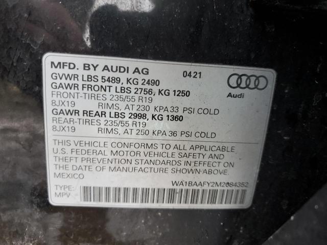 Photo 14 from auction – 2021 AUDI Q5 PREMIUM with VIN WA1BAAFY2M2084352