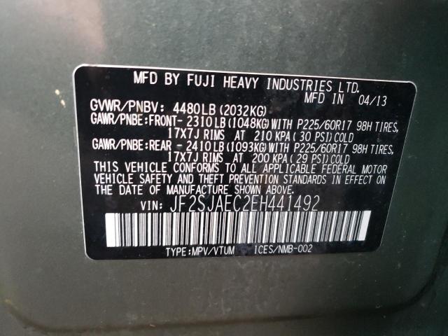 Photo 14 from auction – 2014 SUBARU FORESTER 2 with VIN JF2SJAEC2EH441492
