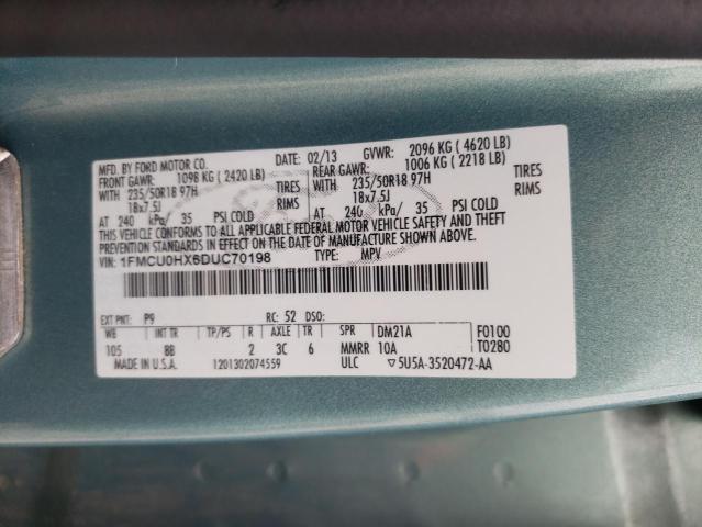 Photo 14 from auction – 2013 FORD ESCAPE SEL with VIN 1FMCU0HX6DUC70198
