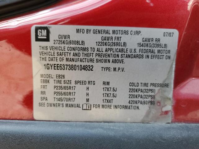 Photo 10 from auction – 2008 CADILLAC SRX with VIN 1GYEE637380104832