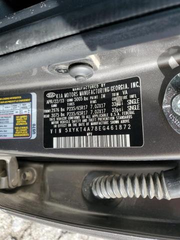 Photo 14 from auction – 2014 KIA SORENTO LX with VIN 5XYKT4A78EG461872