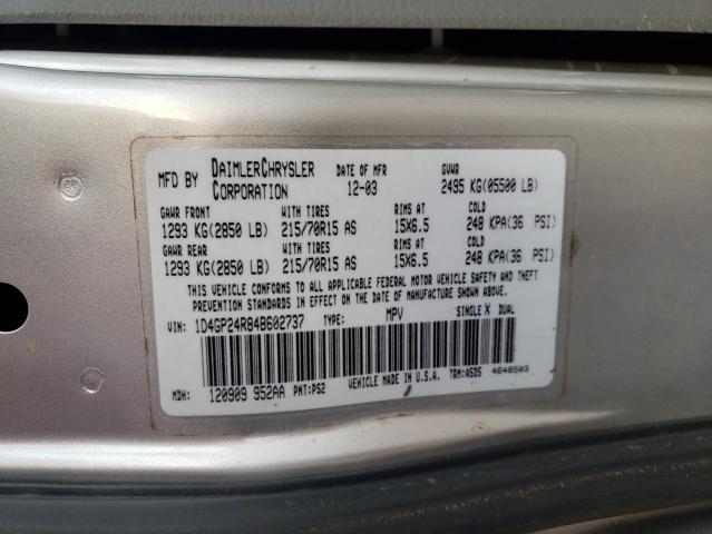 Photo 14 from auction – 2004 DODGE GRAND CARA with VIN 1D4GP24R84B602737