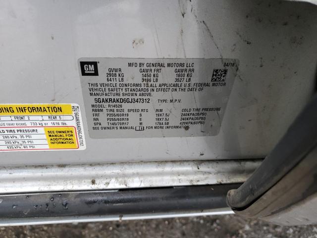 Photo 14 from auction – 2016 BUICK ENCLAVE with VIN 5GAKRAKD6GJ347312