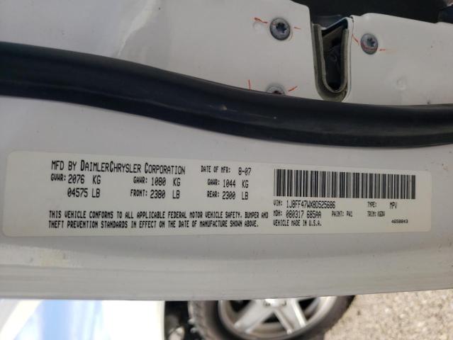 Photo 14 from auction – 2008 JEEP COMPASS SP with VIN 1J8FF47WX8D525686