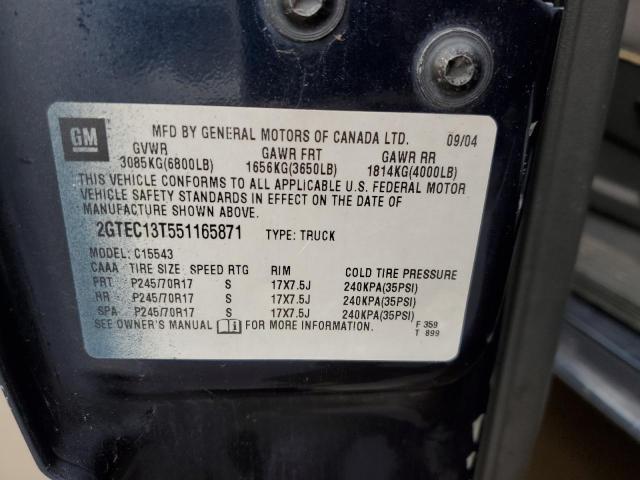 Photo 10 from auction – 2005 GMC NEW SIERRA with VIN 2GTEC13T551165871